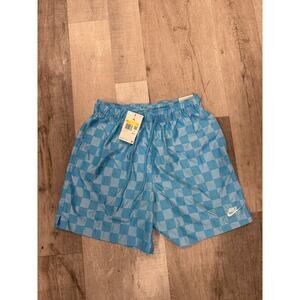 Nike Swim Shorts Mens Small Blue Checkerboard Drawstring Quick Dry S FN3098-447